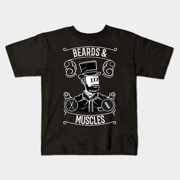 Military Paleo Barber - Beards & Muscles Kids T-Shirt by isstgeschichte